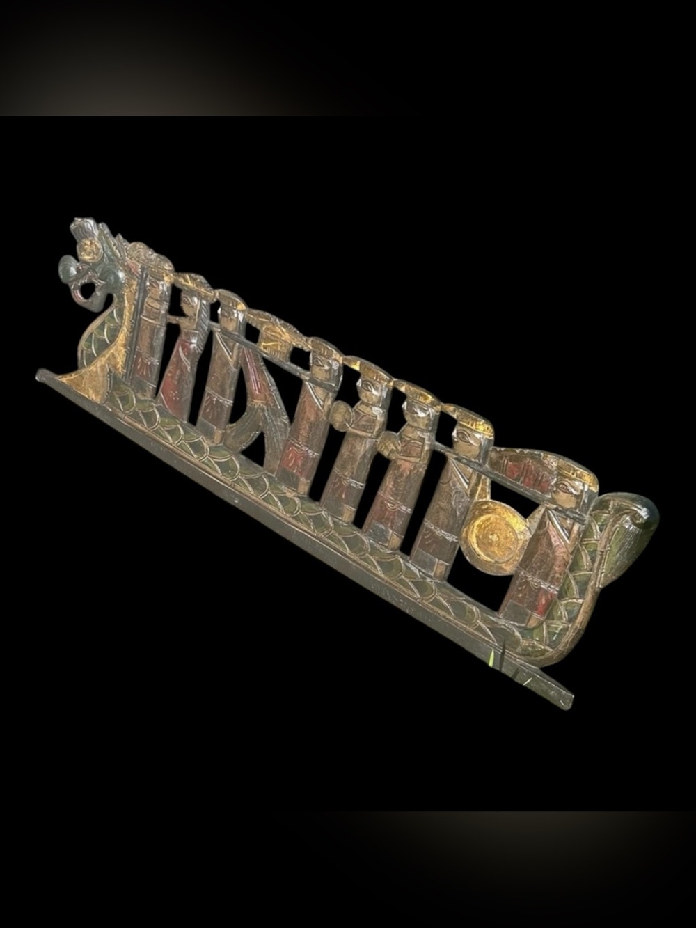 Balinese dragon boat processional panel 36 Inches X 12 Inches Bali